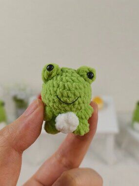 Handmade Amigurumi Crochet Frog Plushie